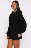 From The Archives Lexi Boxy Zip Front Hoodie Black