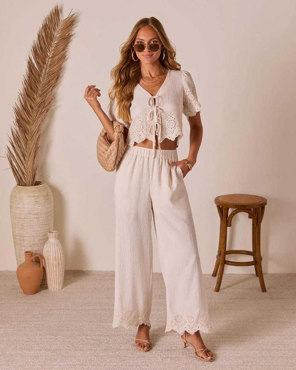 Summer on the Range Eyelet Hem Pants