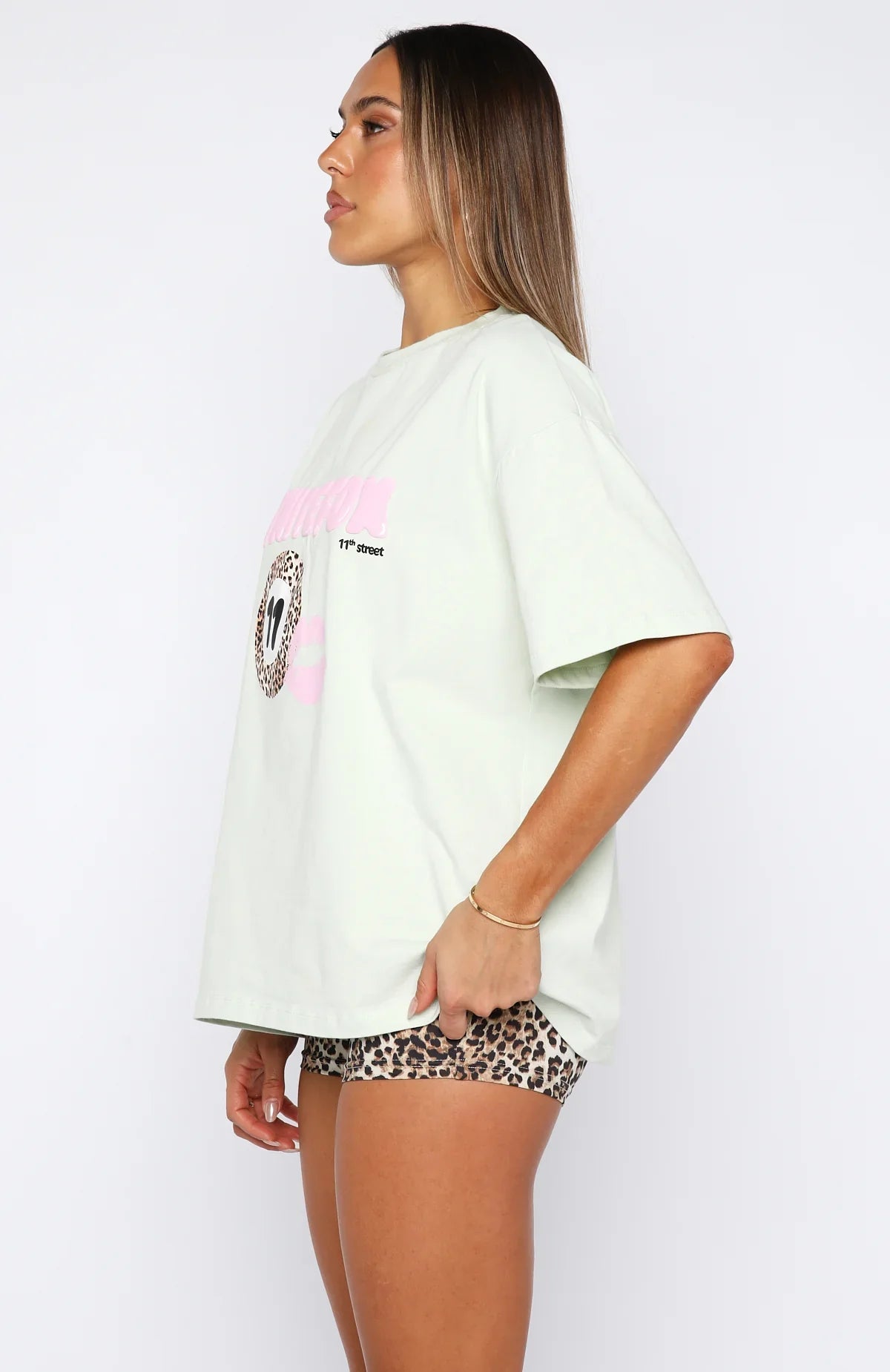 11th Street Concrete Jungle Oversized Tee Iced Matcha