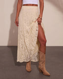 Prairie Spell Floral Lace Maxi Skirt