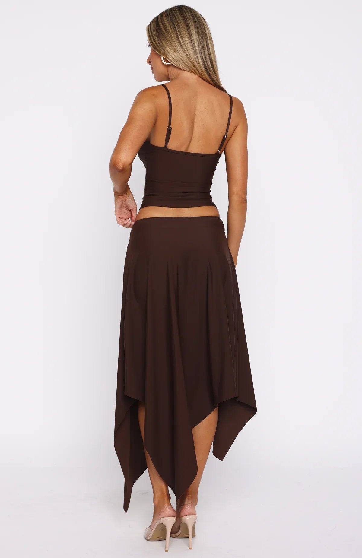 Free All Night Midi Skirt Chocolate