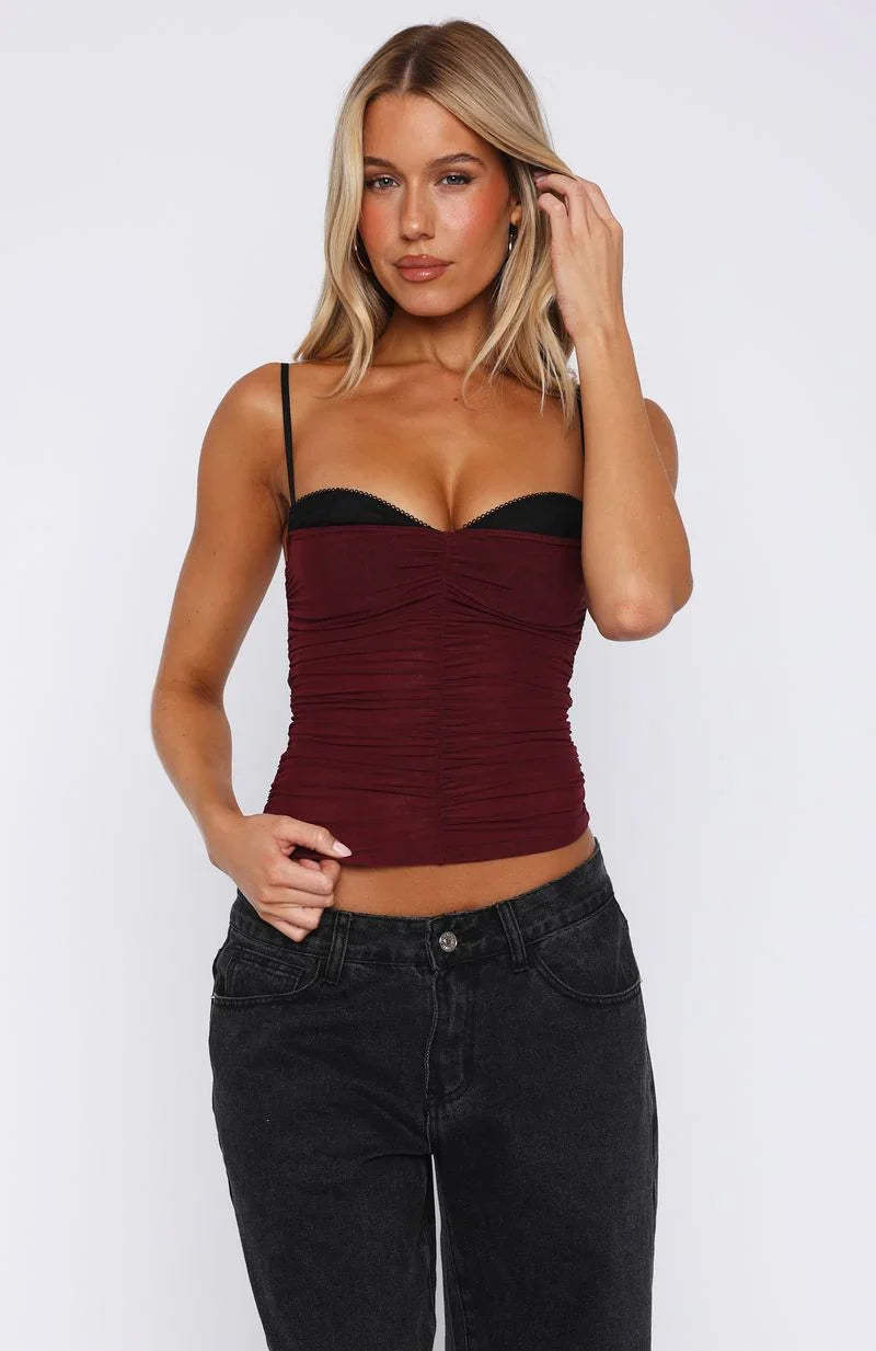 Remind Me Again Bustier Burgundy