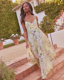 Dance Of Daisies Pleated Floral Maxi Dress