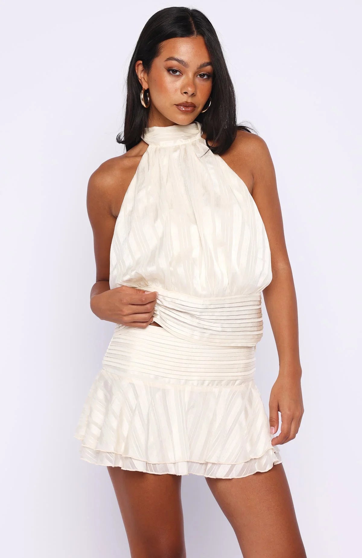 Brightened My Day Halter Top Cream