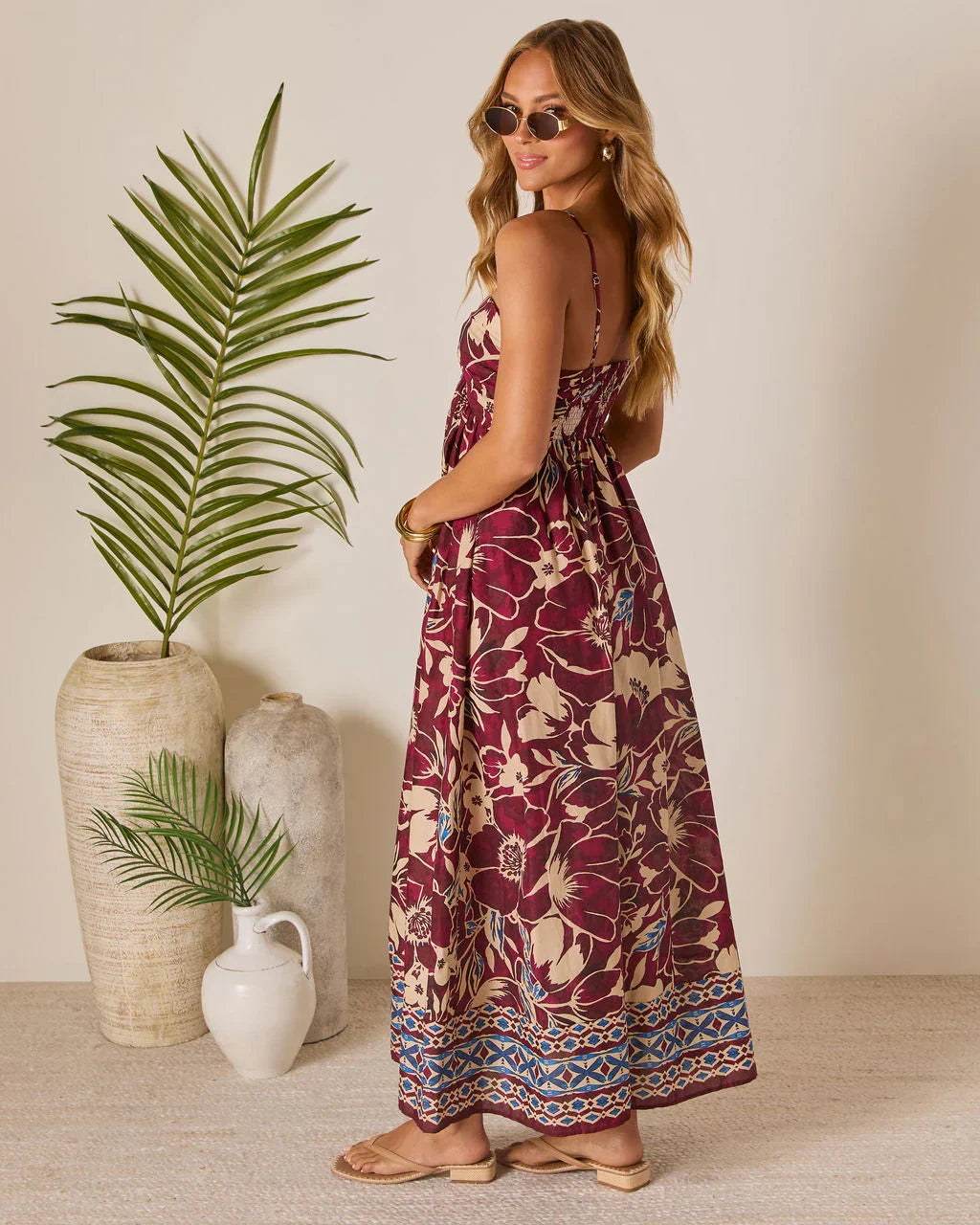 Sunset Tropics Empire Maxi Dress