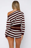Everything To Everybody Sweater Burgundy Stripe