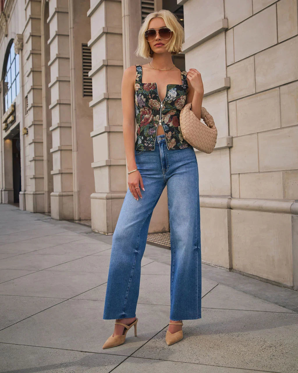 Hayes Floral Tapestry Corset Top