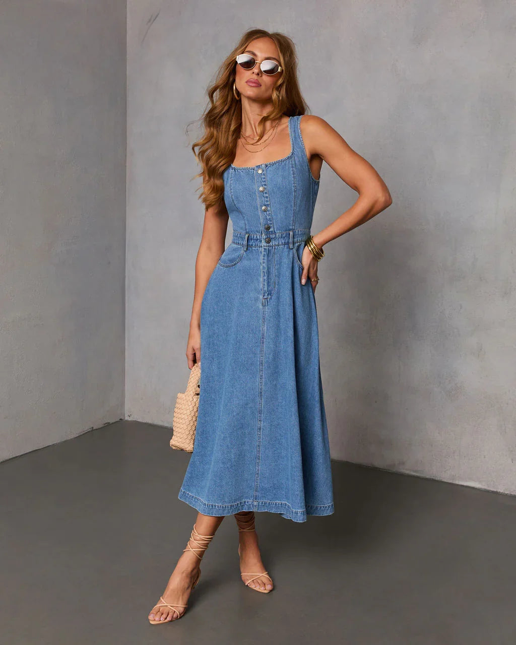 Day Ready Denim Midi Dress
