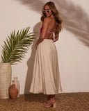 Logging Off Halter Crochet Maxi Dress