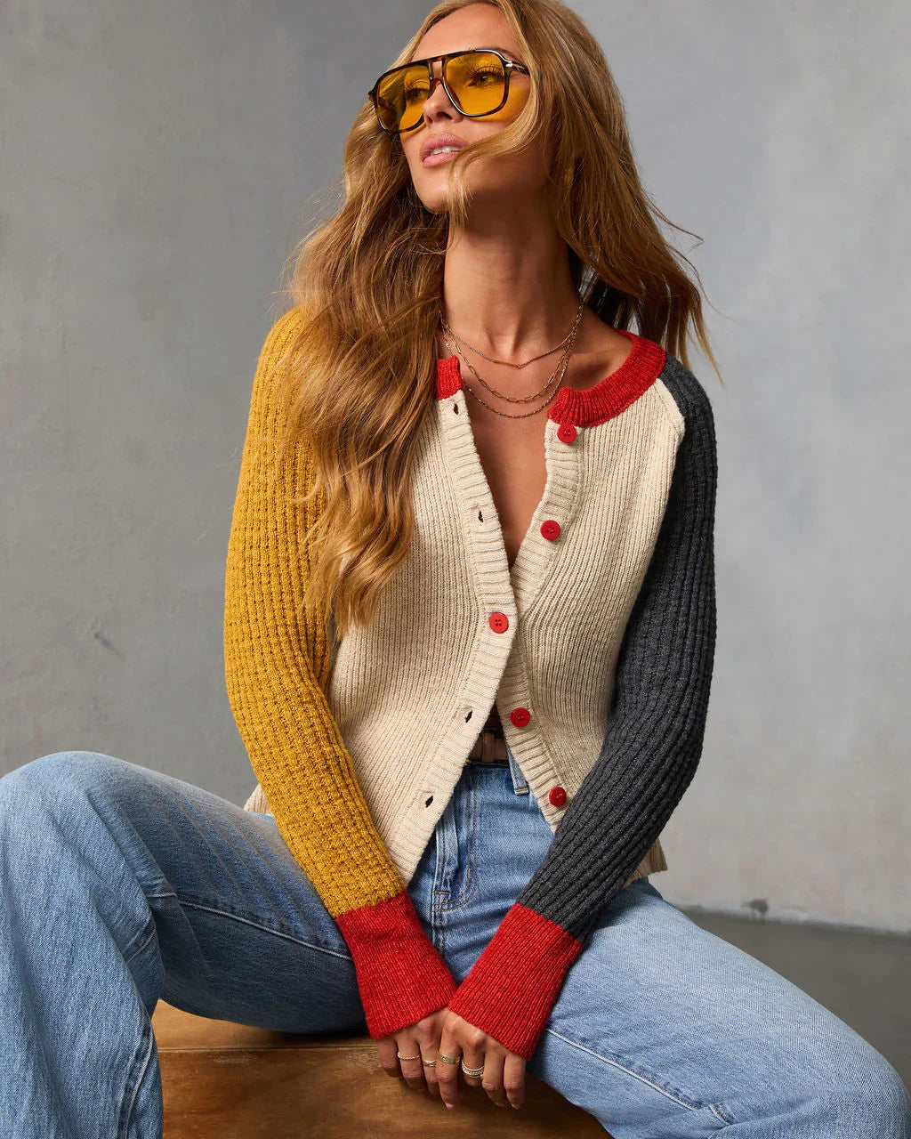 Celinda Knit Colorblock Cardigan
