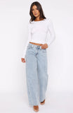 Clarissa Low Rise Wide Leg Jeans Mid Blue