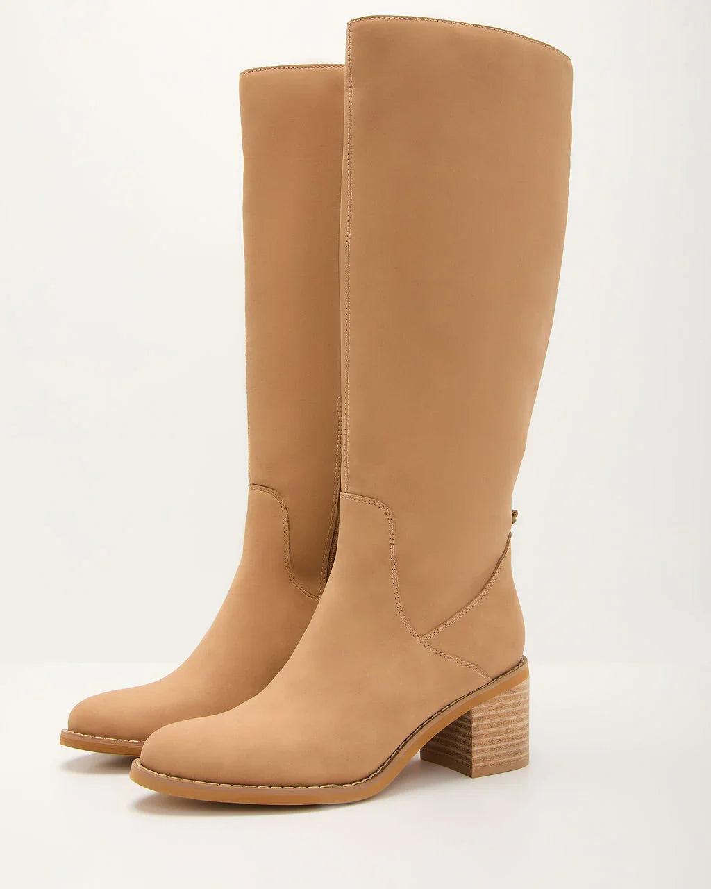 Maple Butter Faux Leather Knee High Riding Boot