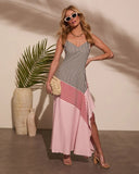Wanderlust Contrast Stripe Panel Slip Dress