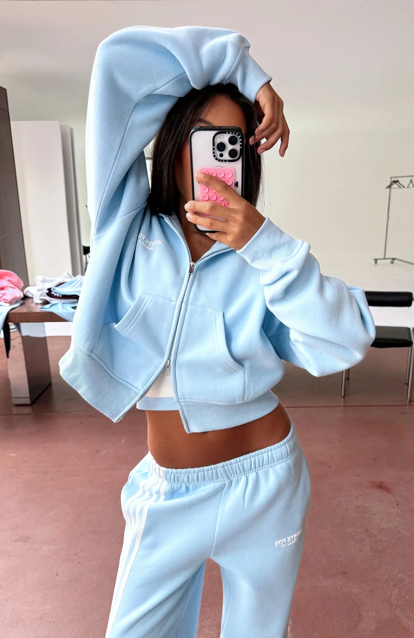 Release 15 Asalia Boxy Zip Front Hoodie Blue