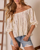 Munie Lace Quarter Sleeve Blouse