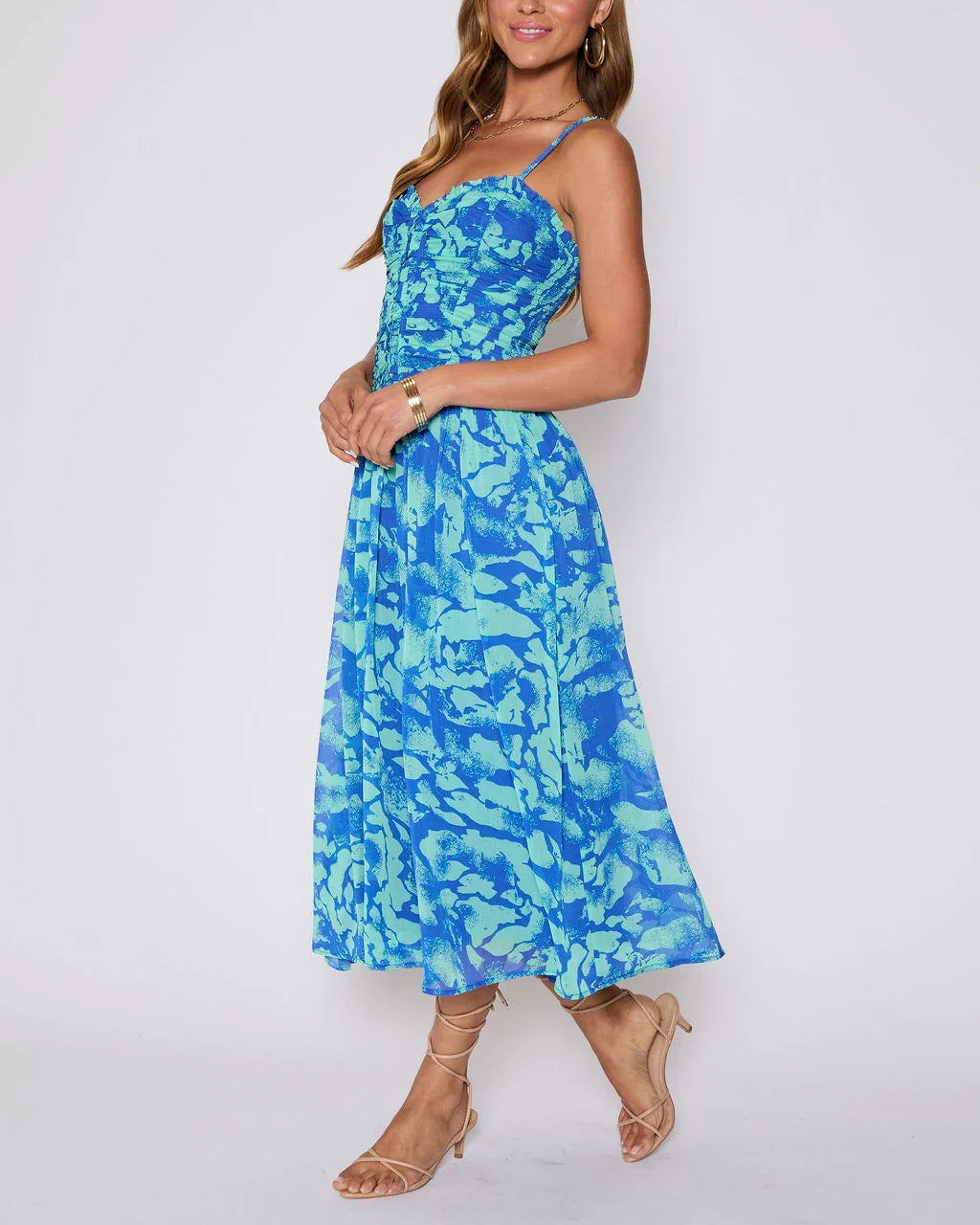 Esperanza Ruched Floral Maxi Dress