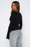 Cater To You Long Sleeve Top Black