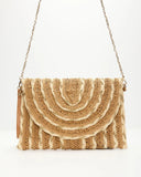 Ameria Woven Textured Straw Clutch