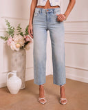 Nickolah Super Stretch Mid Rise Straight Leg Jeans