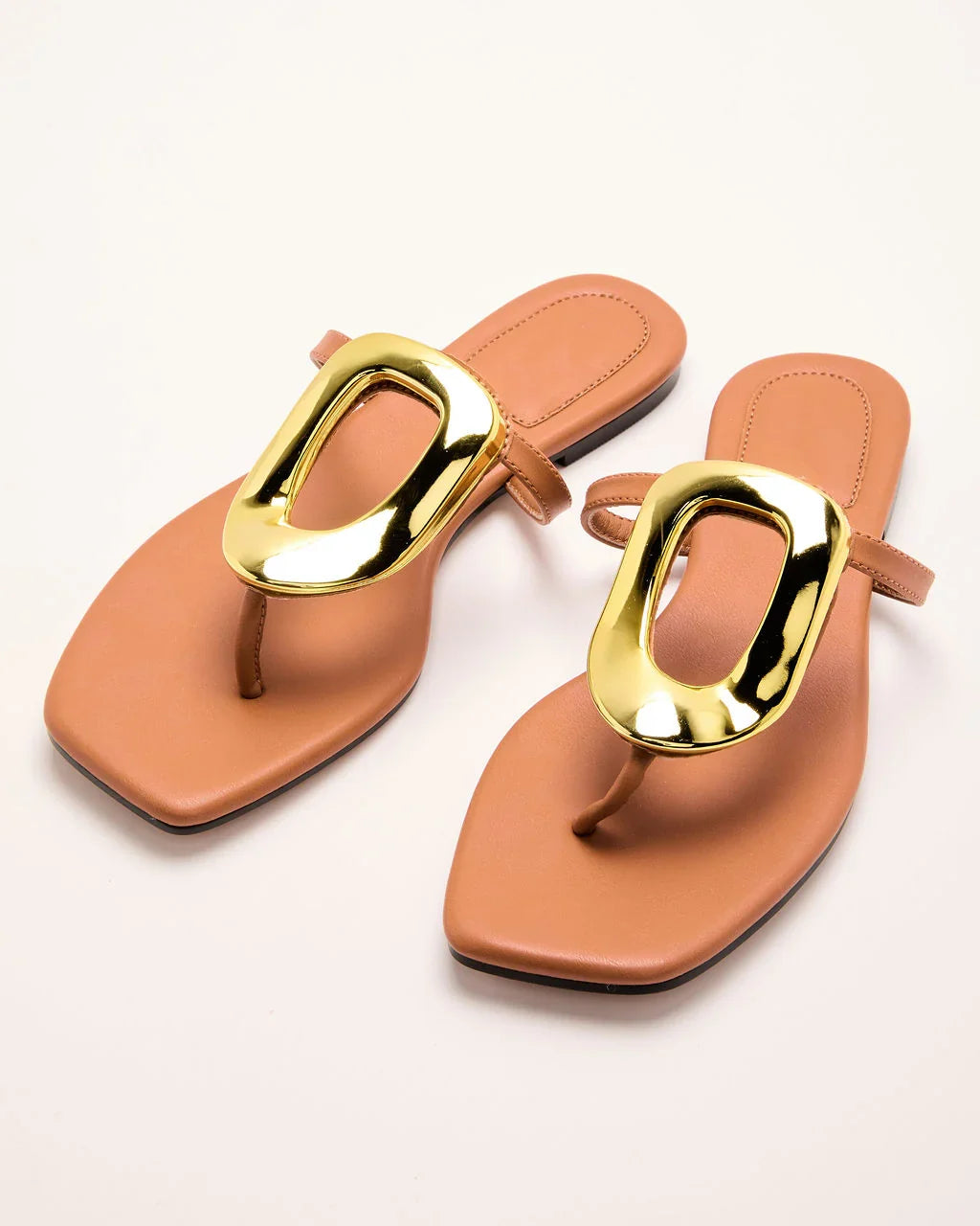 Coasted Aura Metal Hardware Flat Sandal