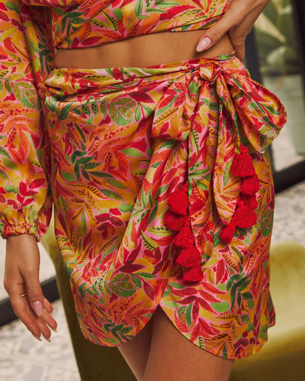 Tawney Abstract Wrap Skirt