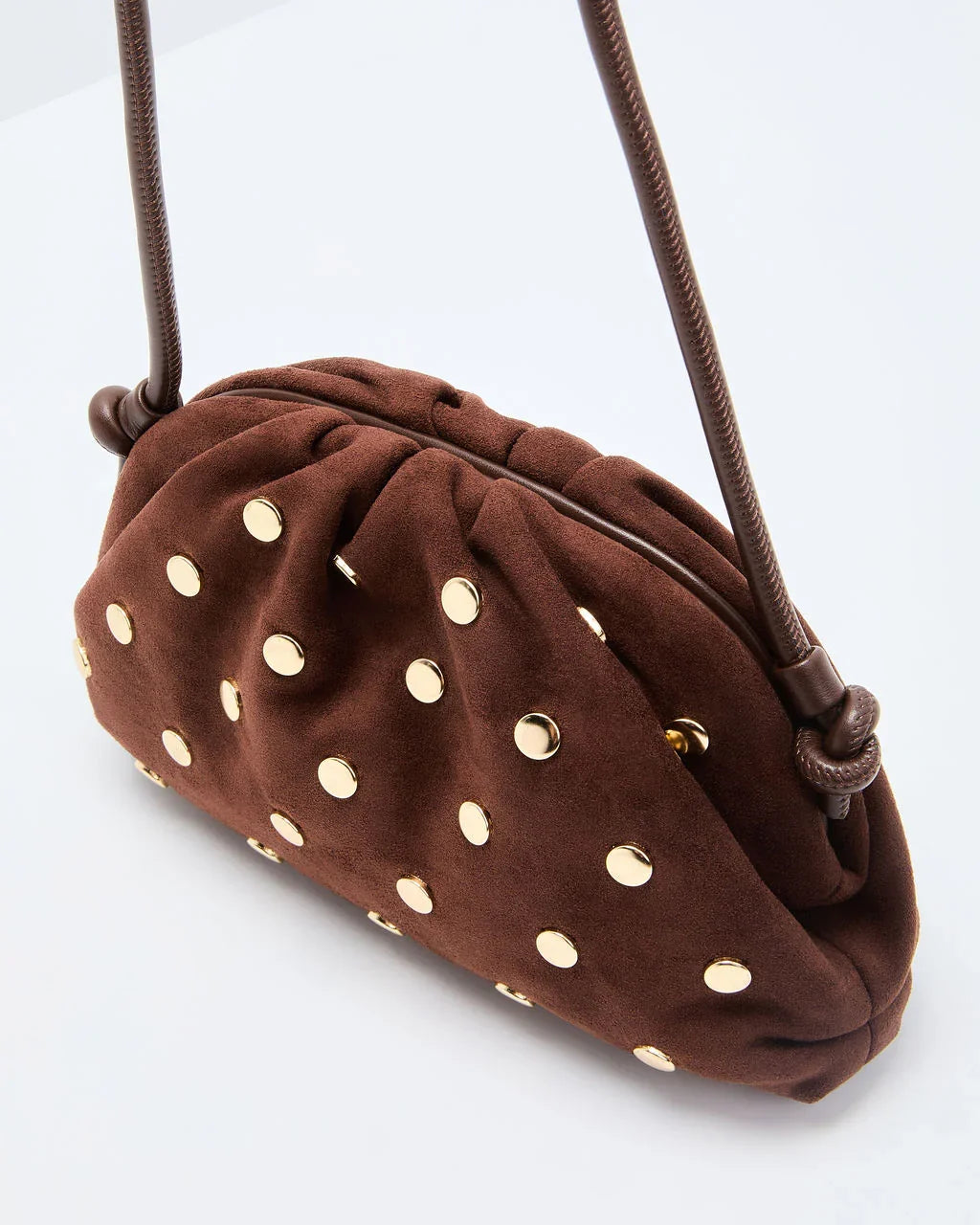Crisetta Suede Studded Crossbody Bag