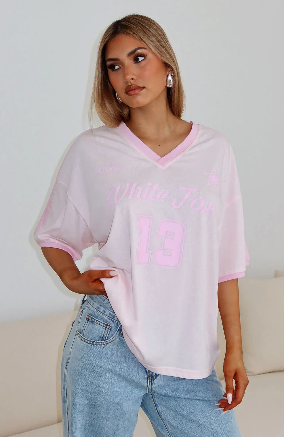 Life Goals Oversized Sports Tee Pink