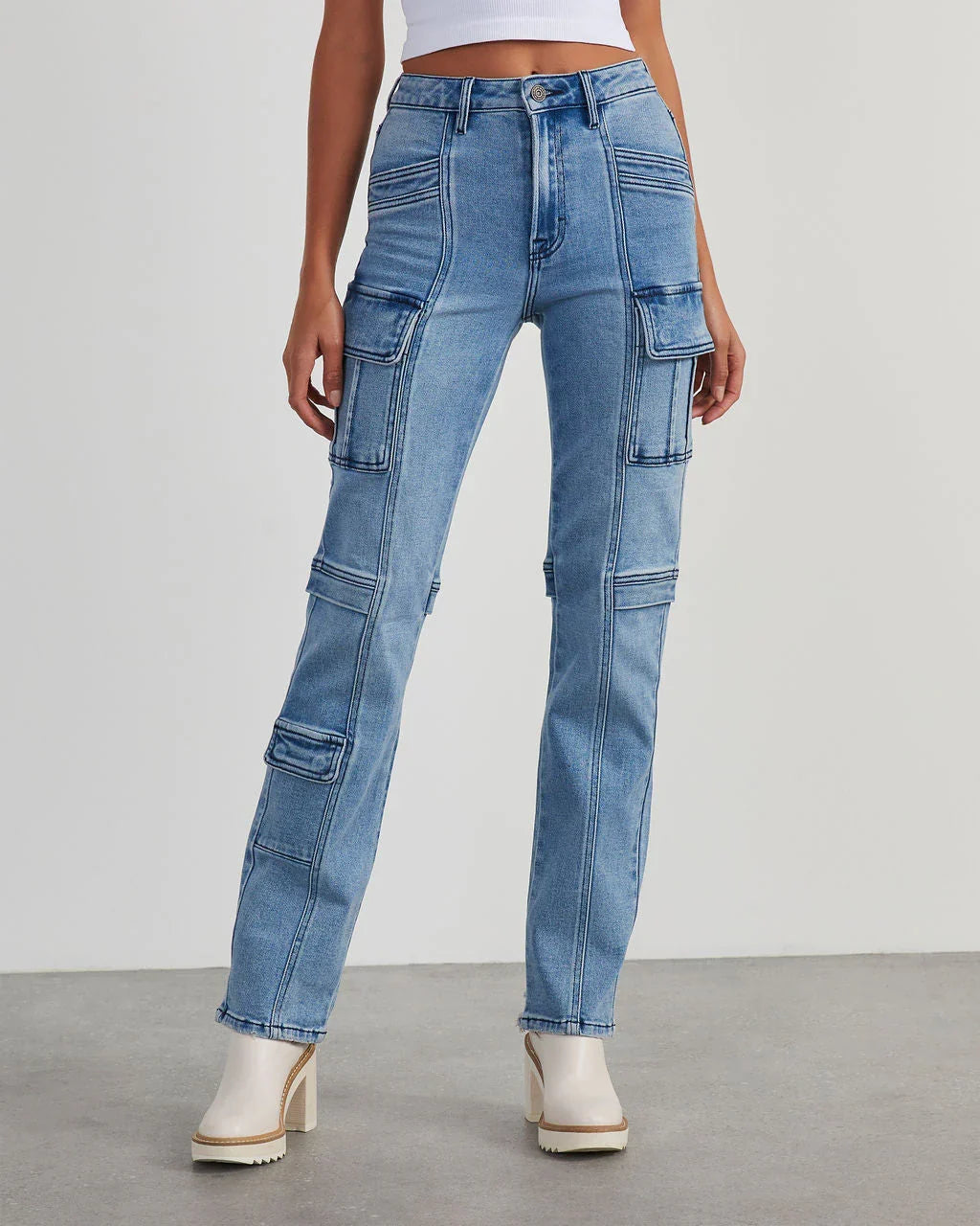 Zhaire Super Stretch High Rise Straight Jeans