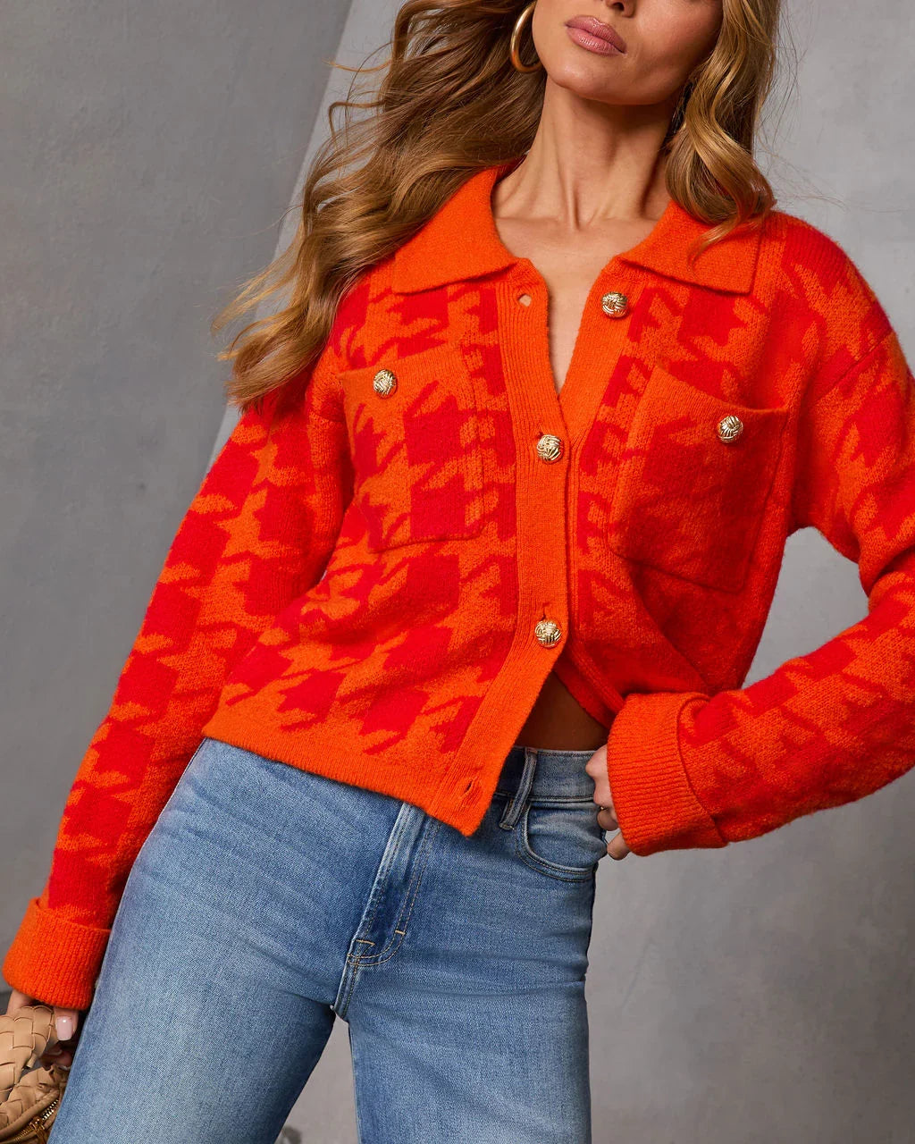Soft Beginning Houndstooth Cardigan