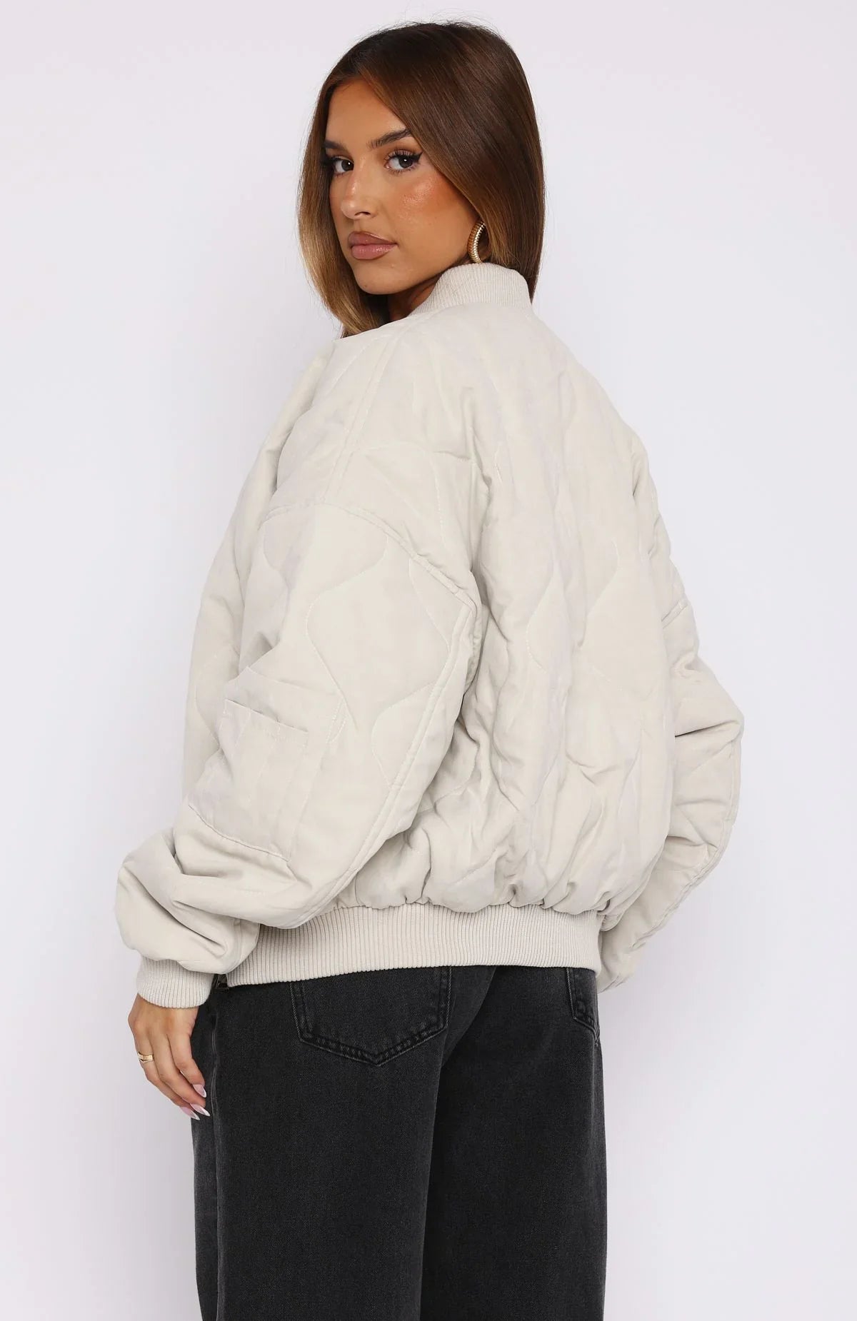 Soft Love Bomber Jacket Beige