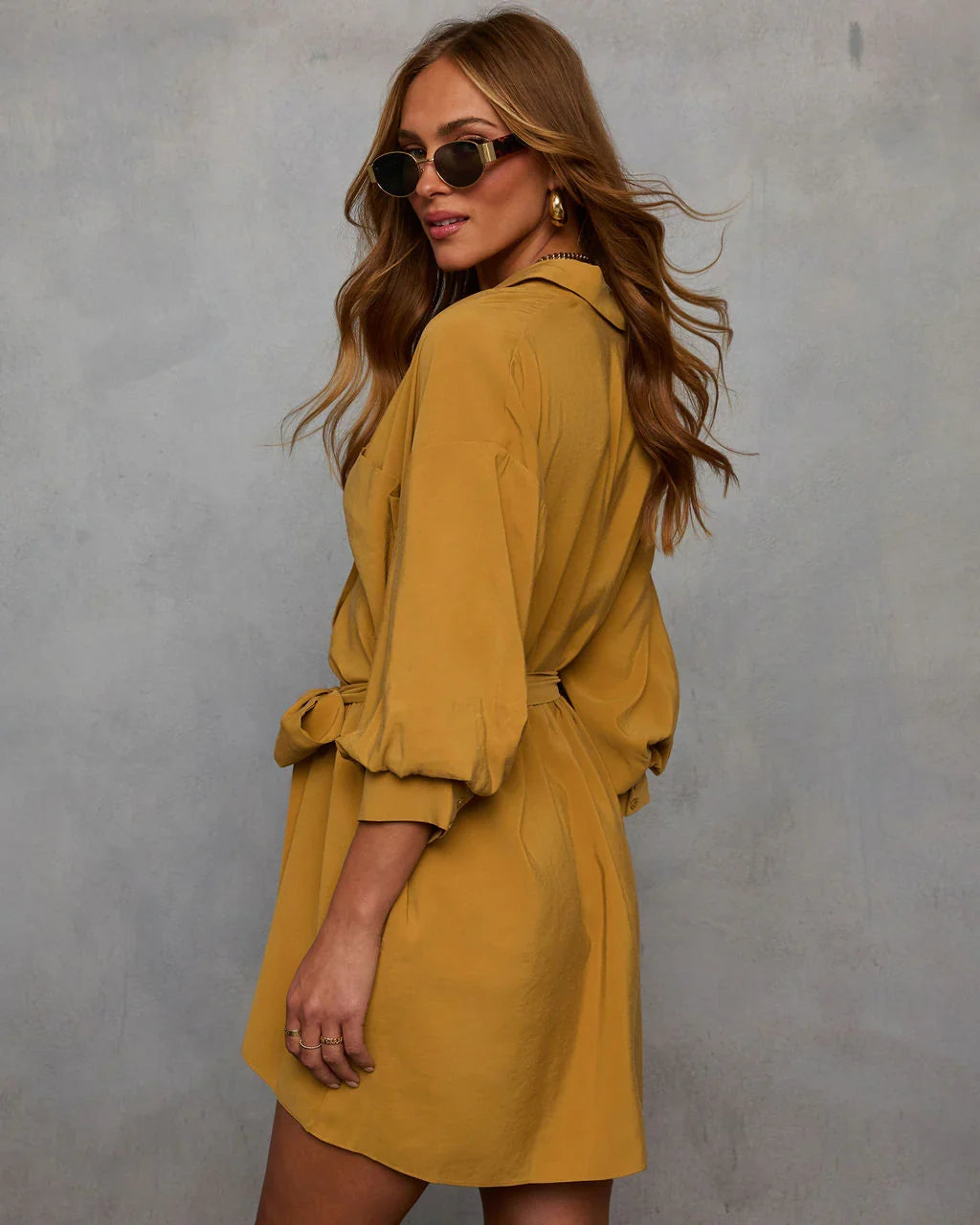Brenna Blouson Sleeve Shirt Dress