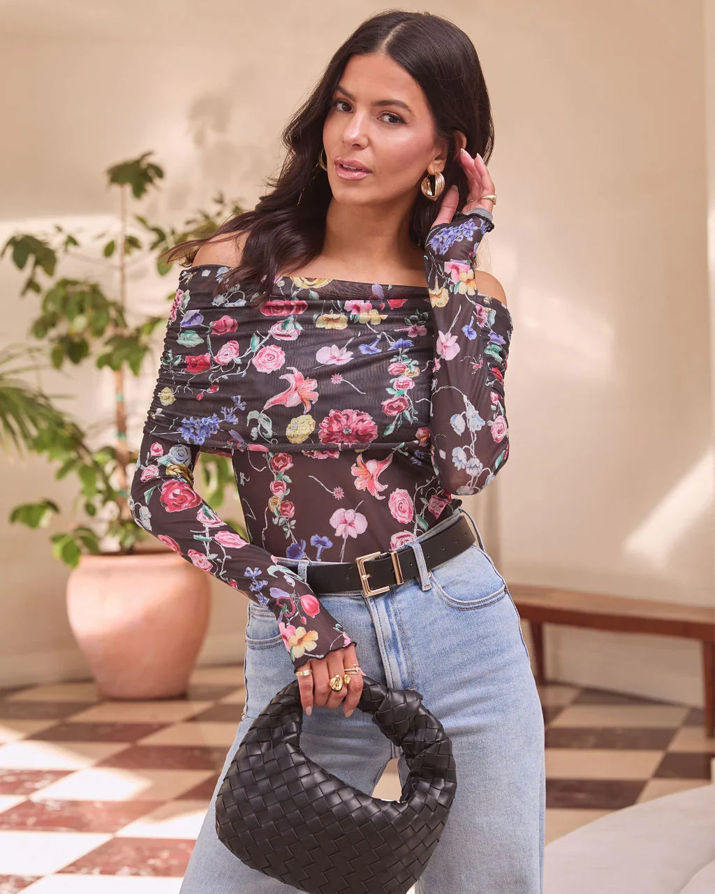 Imogene Floral Off Shoulder Bodysuit