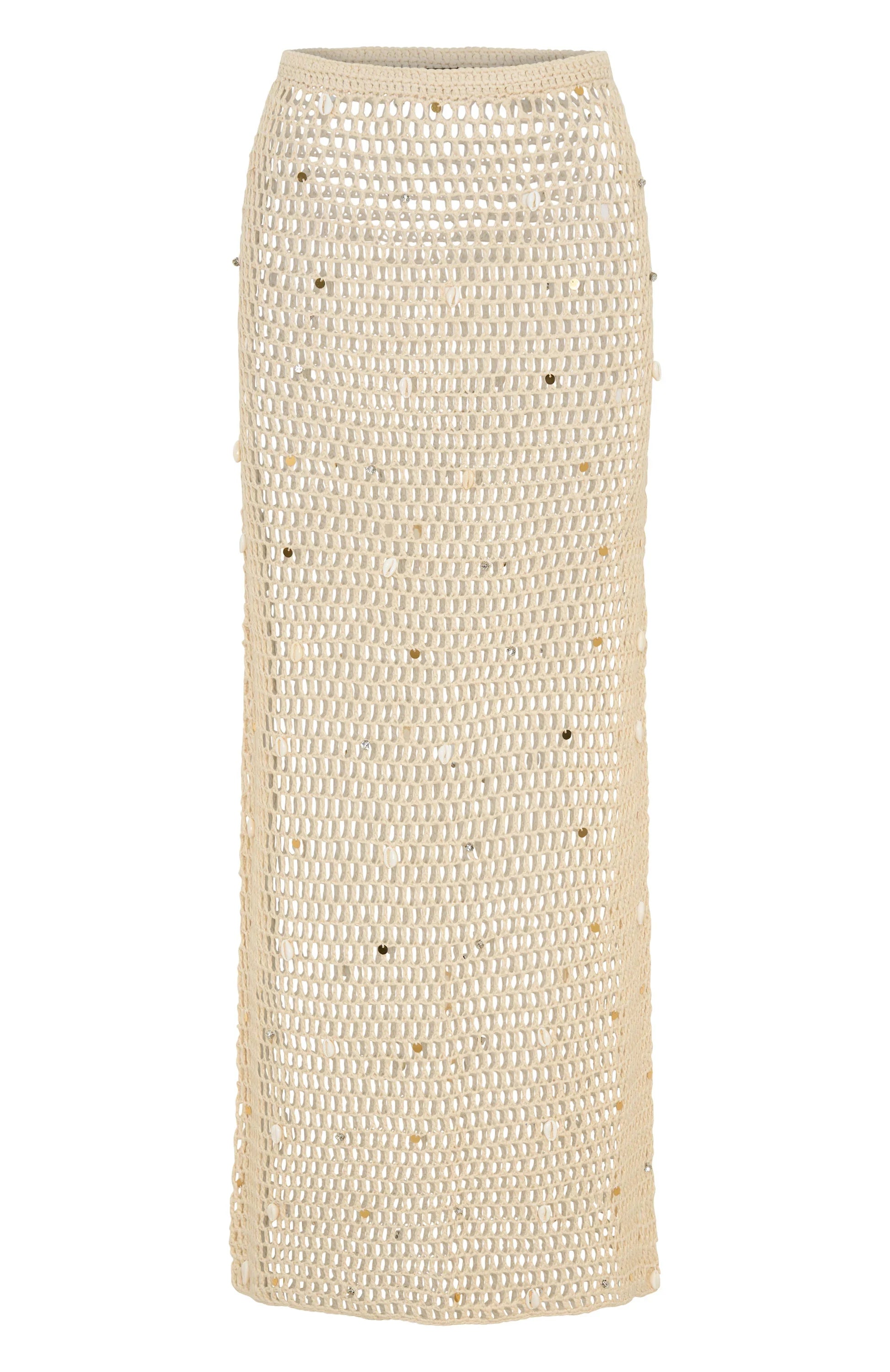 Dance With You Crochet Maxi Skirt Sand