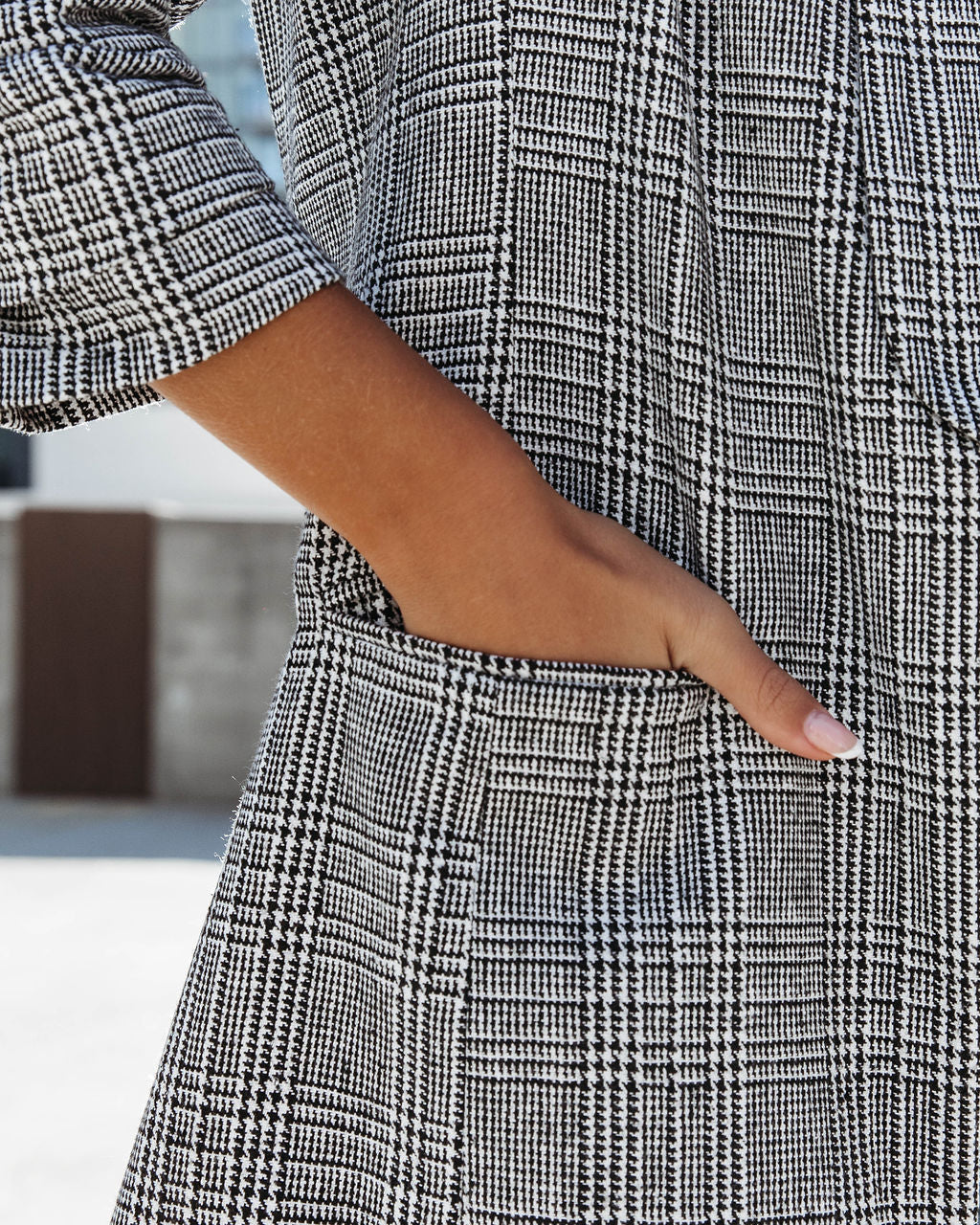 Oxnard Pocketed Houndstooth Blazer