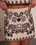 Santorini Spark Embroidered Abstract Mini Skirt