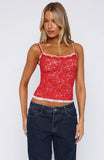 Lots Of Lust Lace Cami Red