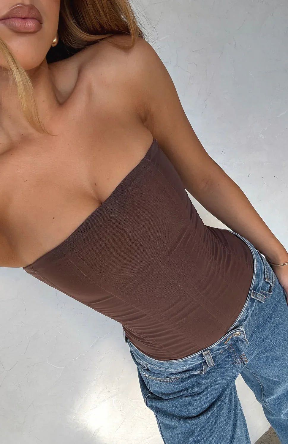 Tell Me A Secret Strapless Bustier Chocolate