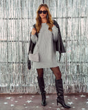 Soft Halo Knit Embellished Mini Sweater Dress