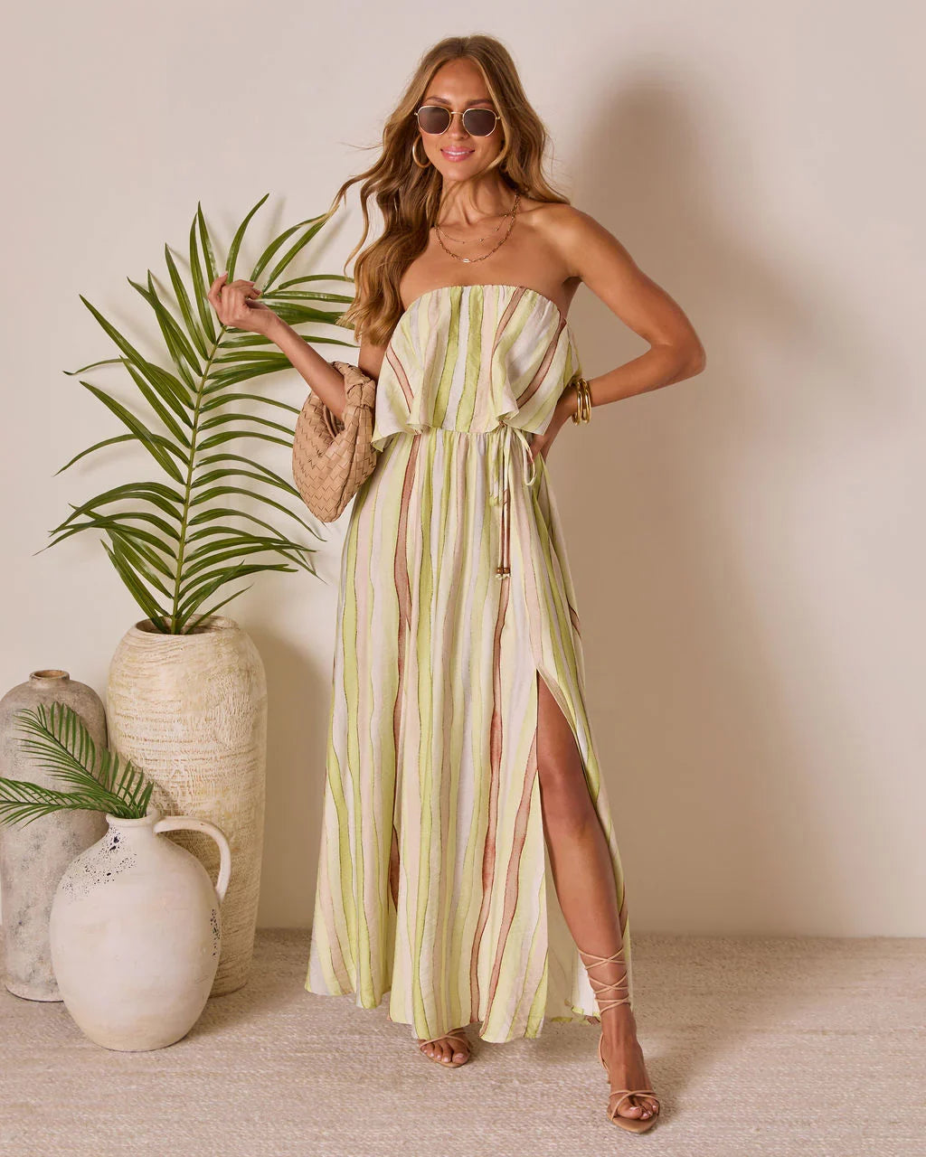 Meila Waist Tie Maxi Dress