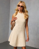 Cozylane Cable Knit Mini Sweater Dress