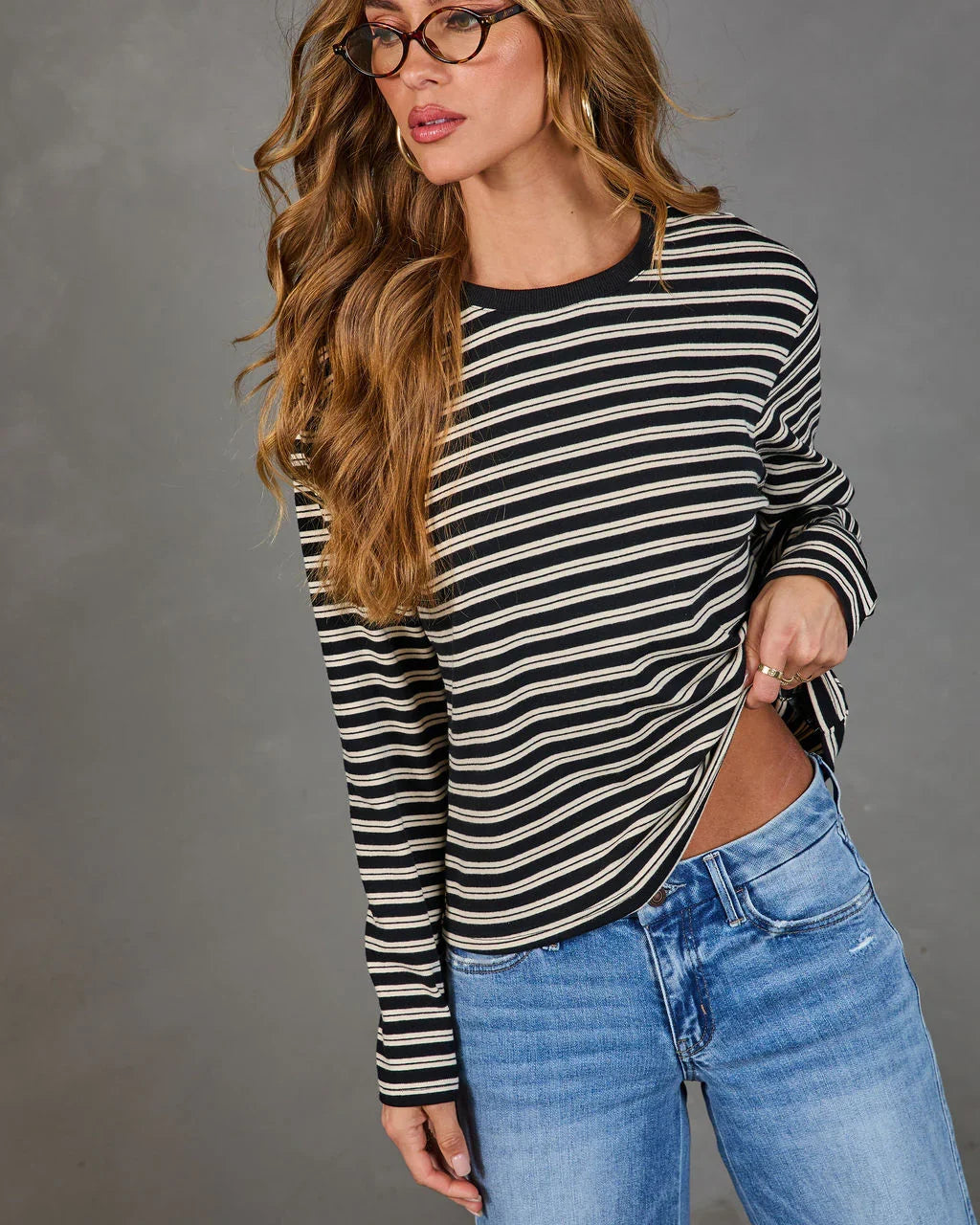 Mackey Striped Long Sleeve Top