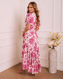 Eternal Bloom Floral Wrap Midi Dress