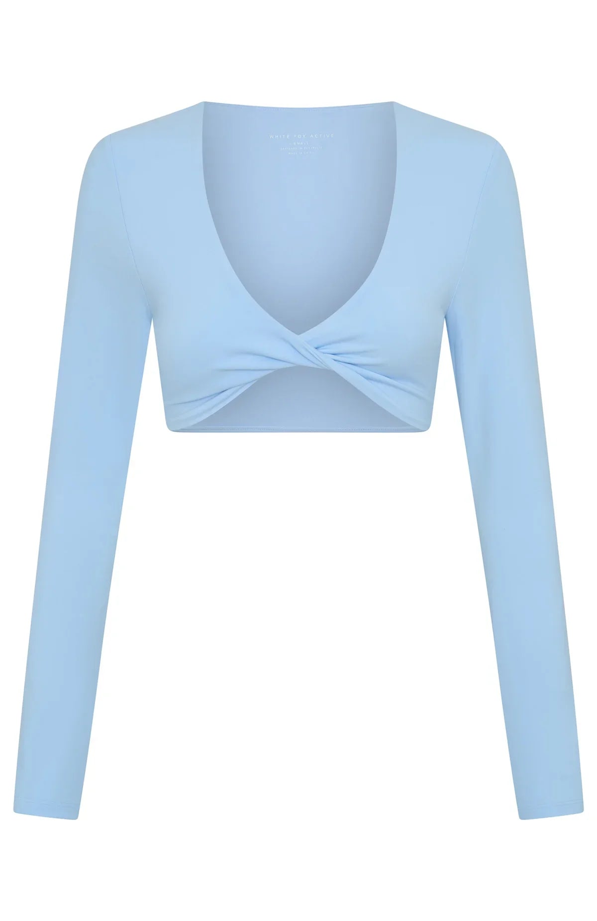 Over The Line Long Sleeve Crop Baby Blue