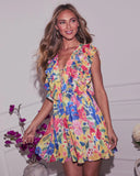 Tinah Ruffle Floral Mini Dress