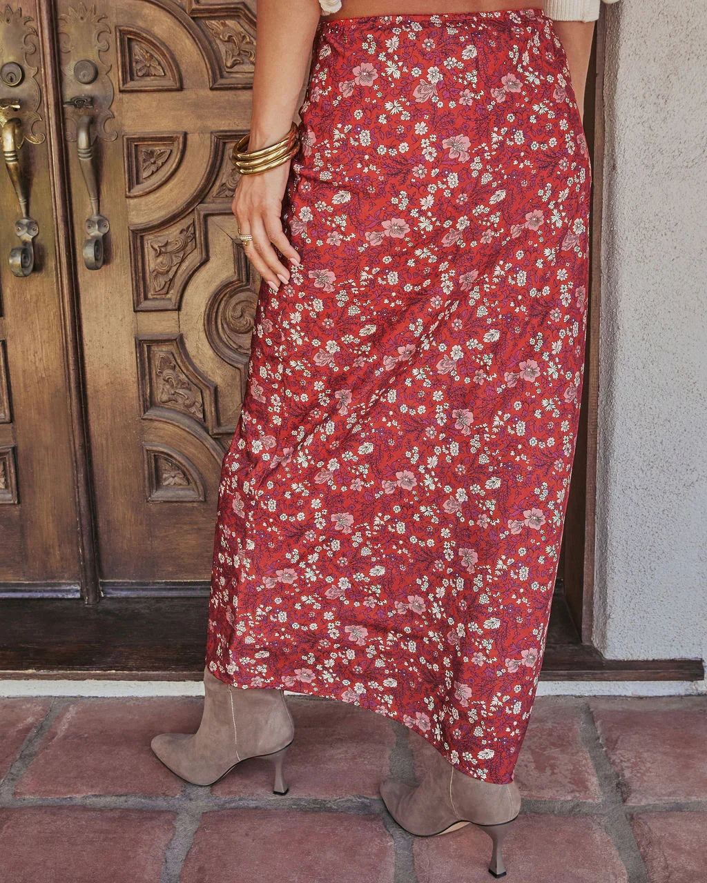 Warm Fade Printed Maxi Skirt