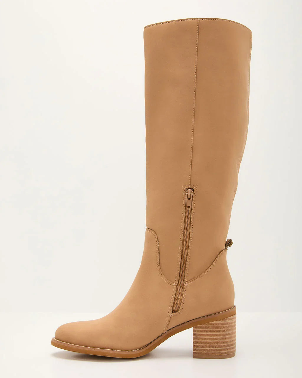 Maple Butter Faux Leather Knee High Riding Boot