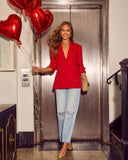 Love Strikes Heart Embellished Studded Blazer