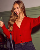 Love Lightly Knit Heart Button Cardigan