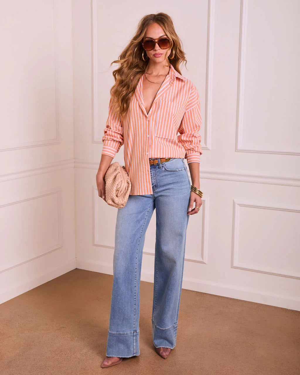 Isolyn Striped Button Down Top