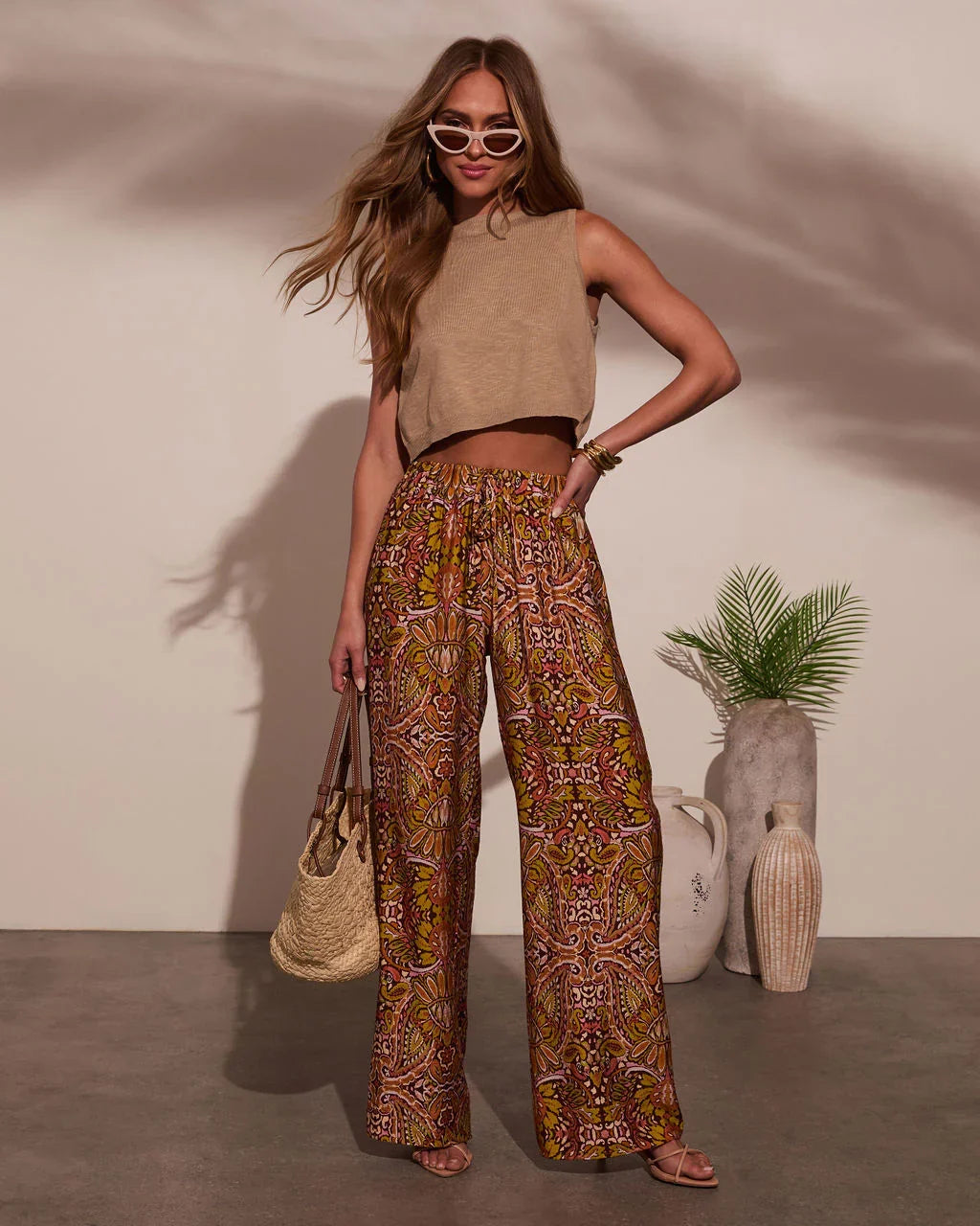 Sun Kissed Paisley Print Pants